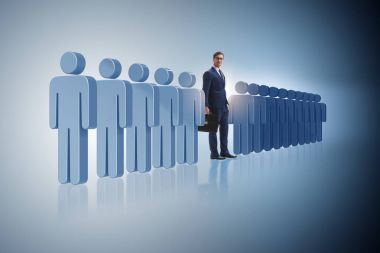 İş adamlarıyla kalabalık konseptinden uzak durmak