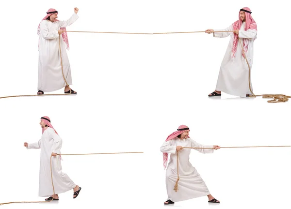 Arab v přetahované koncepce na bílém pozadí — Stock fotografie