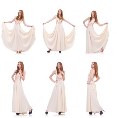 adam beyaz elbise üzerine beyaz izole