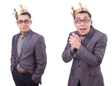 Kral işadamı beyazla izole edilmiş