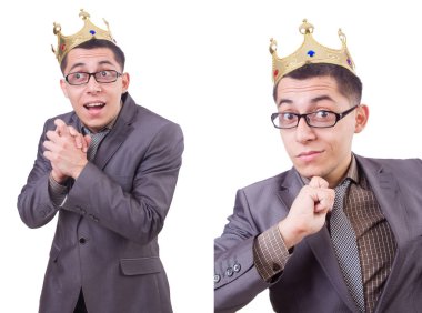 Kral işadamı beyazla izole edilmiş