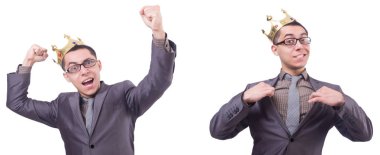 Kral işadamı beyazla izole edilmiş