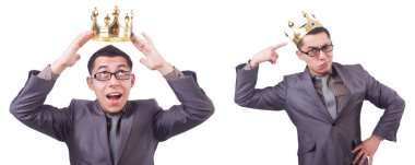 Kral işadamı beyazla izole edilmiş