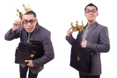 Kral işadamı beyazla izole edilmiş