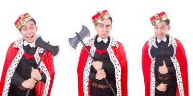 komik Kral üzerinde beyaz izole balta