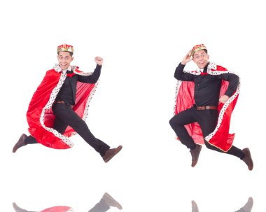 Taçlı bir iş adamı beyazlar içinde.