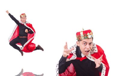 Taçlı bir iş adamı beyazlar içinde.