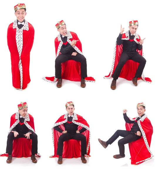 Taçlı bir iş adamı beyazlar içinde.