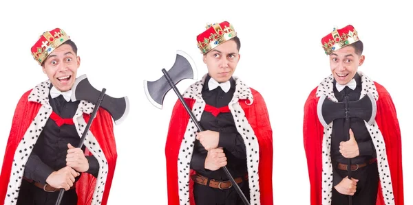 komik Kral üzerinde beyaz izole balta