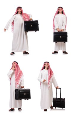 Beyaz valizli bir Arap.
