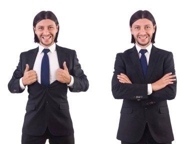 Genç işadamı beyaz arka planda izole edilmiş