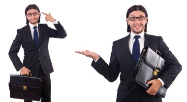 Genç işadamı beyaz arka planda izole edilmiş