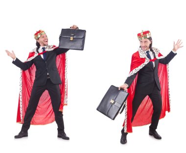 Kral işadamı beyazla izole edilmiş