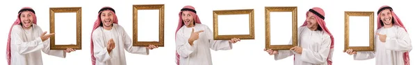 Arab cu cadru imagine pe alb — Fotografie, imagine de stoc