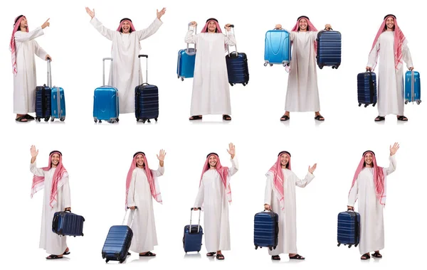 Beyaz valizli bir Arap.