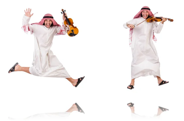 Hombre árabe jugando violando en blanco — Foto de Stock