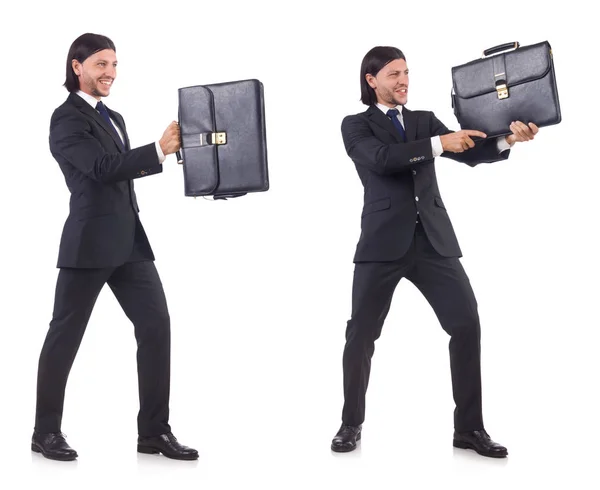 Businessman rushing isolated on the white background — Stock Photo, Image
