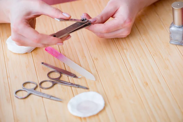 Produtos de beleza nail care tools pedicure closeup — Fotografia de Stock