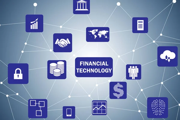 Fintech w koncepcji technologii finansowych — Zdjęcie stockowe