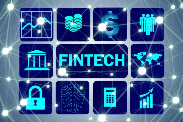 Fintech no conceito de tecnologia financeira — Fotografia de Stock