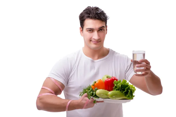 Erkekte sağlıklı beslenme kavramı — Stok fotoğraf