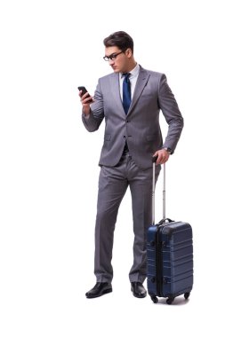 Genç işadamı beyaz arka planda izole edilmiş