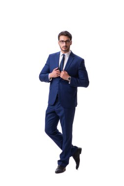 Genç işadamı beyaz arka planda izole edilmiş