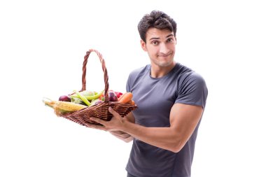 Sağlıklı beslenmenin ve spor yapmanın faydalarını destekleyen bir adam.