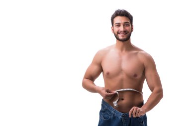 büyük boy kot konseptiyle diyet içinde adam