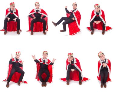 Taçlı bir iş adamı beyazlar içinde.