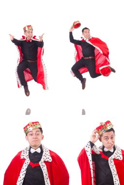 Taçlı bir iş adamı beyazlar içinde.