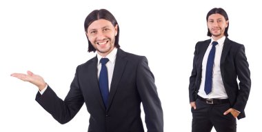 Genç işadamı beyaz arka planda izole edilmiş