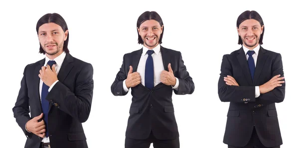 Joven empresario aislado sobre el fondo blanco — Foto de Stock