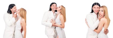 Birbirine aşık iki erkek ve kadın.