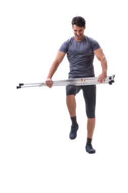 Bir yaralanma travma ile acı genç hasta atlet sporcu