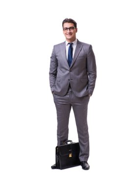 Genç işadamı beyaz arka planda izole edilmiş