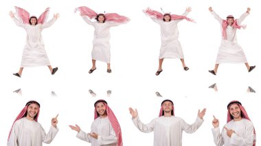 Arap adam beyaz arka plan üzerinde izole