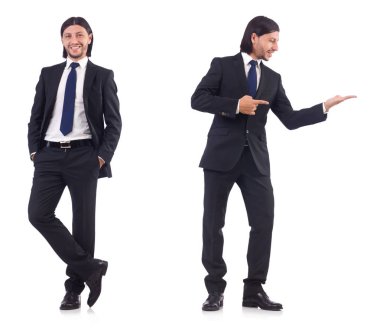 Genç işadamı beyaz arka planda izole edilmiş