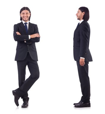 Genç işadamı beyaz arka planda izole edilmiş