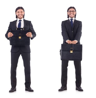 Genç işadamı beyaz arka planda izole edilmiş