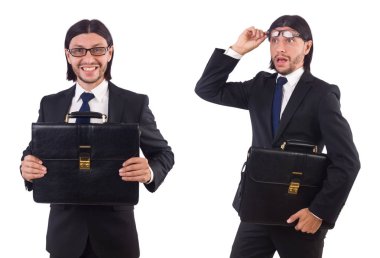 Genç işadamı beyaz arka planda izole edilmiş