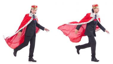 Kral işadamı beyazla izole edilmiş