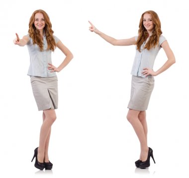 Genç ve güzel çalışan beyaz izole