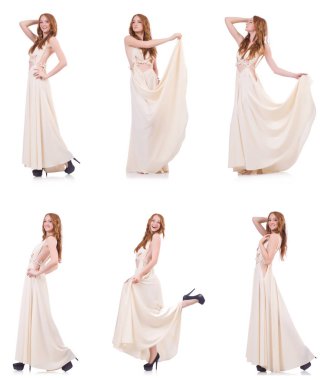 adam beyaz elbise üzerine beyaz izole