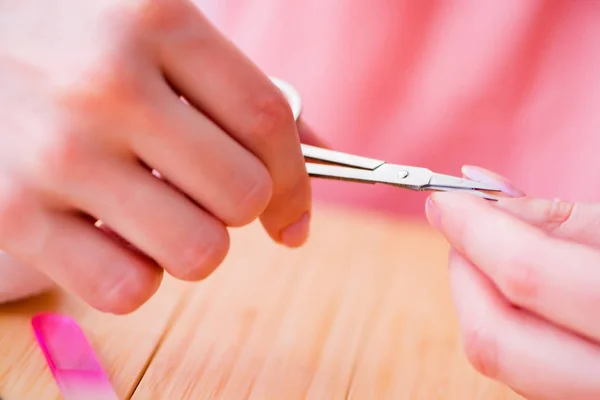 Skönhetsprodukter nagelvård verktyg pedikyr närbild — Stockfoto