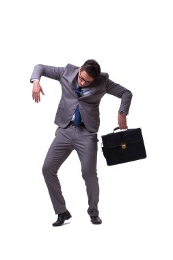 Beyaz arka plan üzerinde izole kukla işadamı