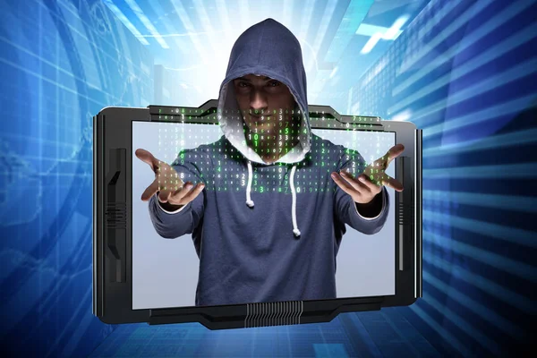 Siber güvenlik konseptinde genç bir hacker.