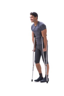 Bir yaralanma travma ile acı genç hasta atlet sporcu