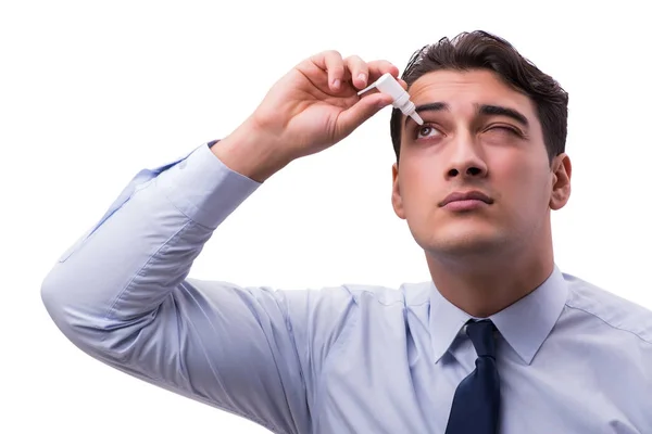 Young man in eye care medical concept Stock Picture