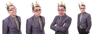 Kral işadamı beyazla izole edilmiş